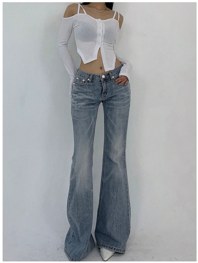 Women's Vintage Wash Flared Jeans