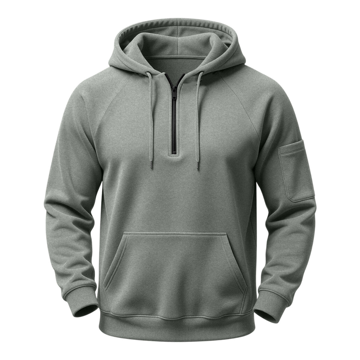 Men's Half-Zip Hoodie in Grey