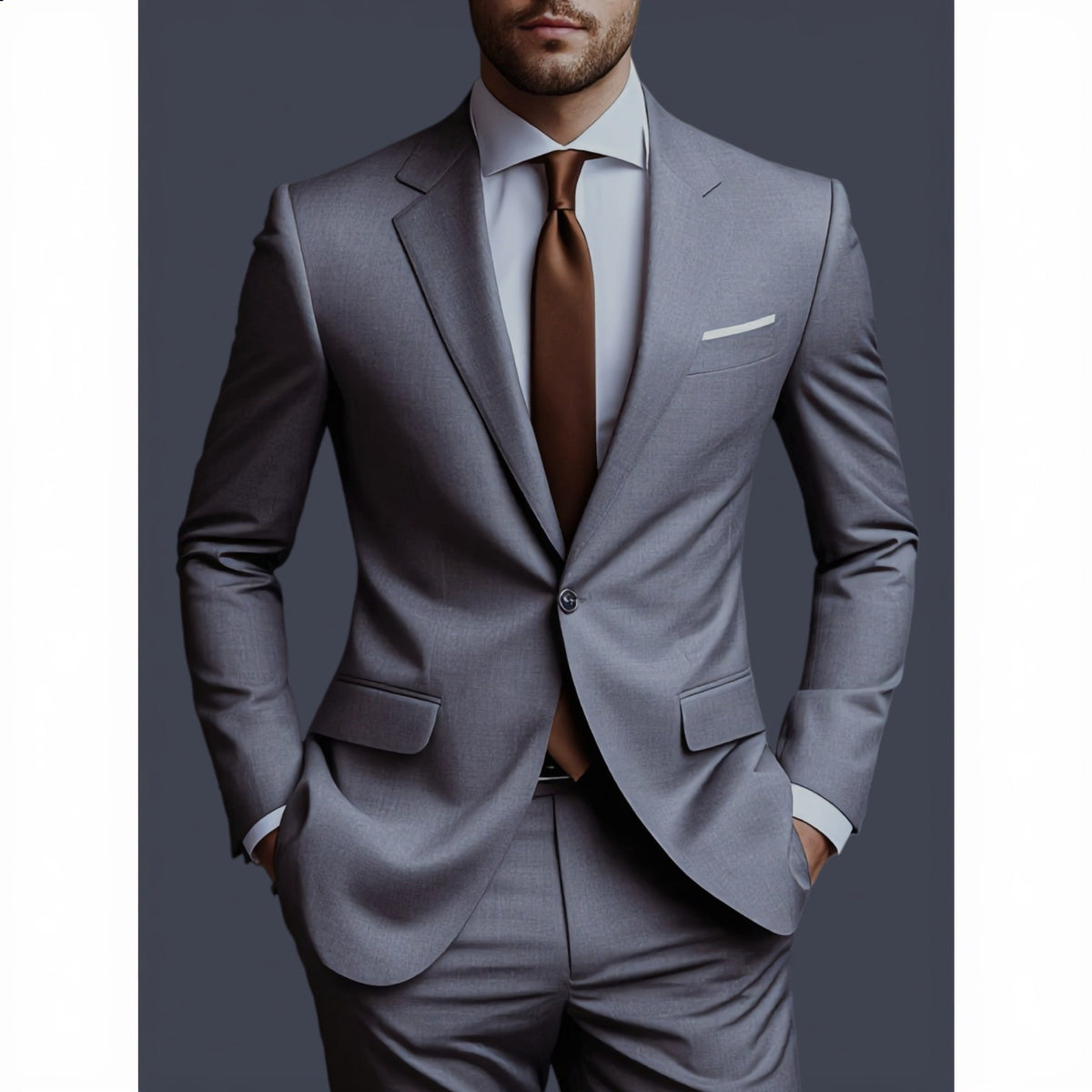 Men's Two Piece Suit in Grey