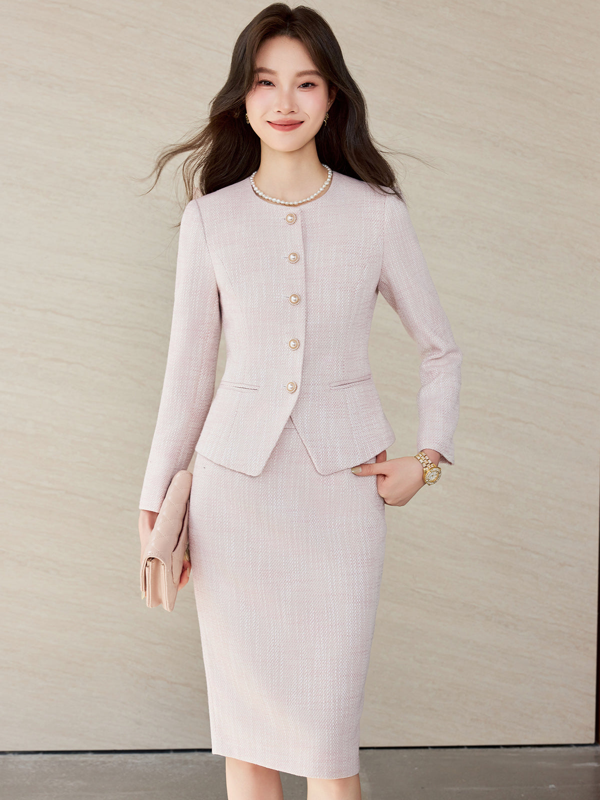 Women's Tweed Blazer and Pencil Skirt — view 3