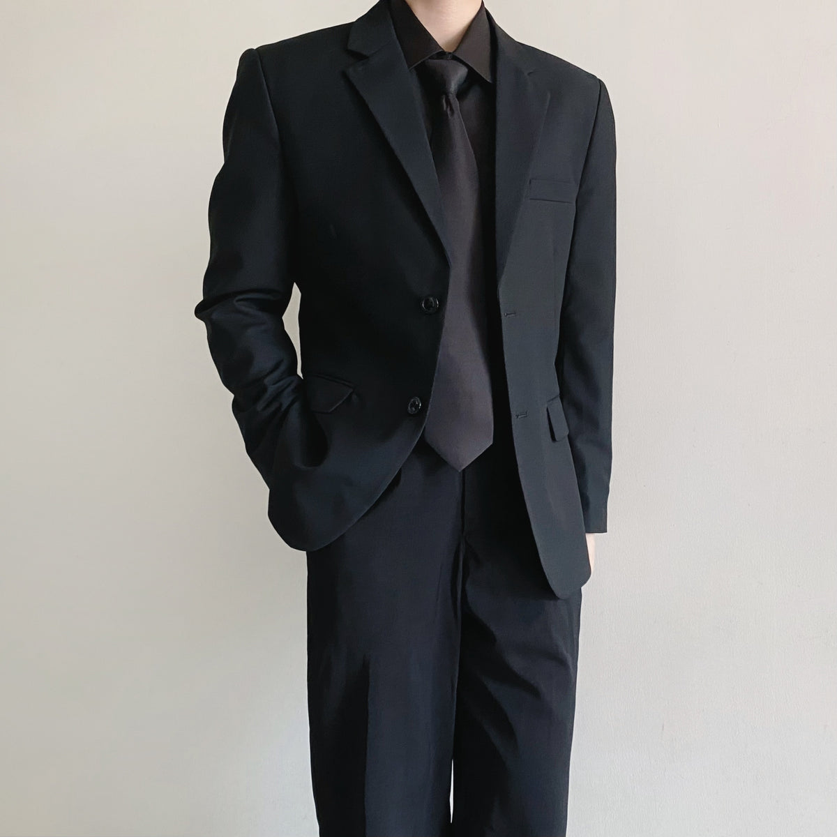 Men's Black Suit in Jacket + Trousers (Full Set)
