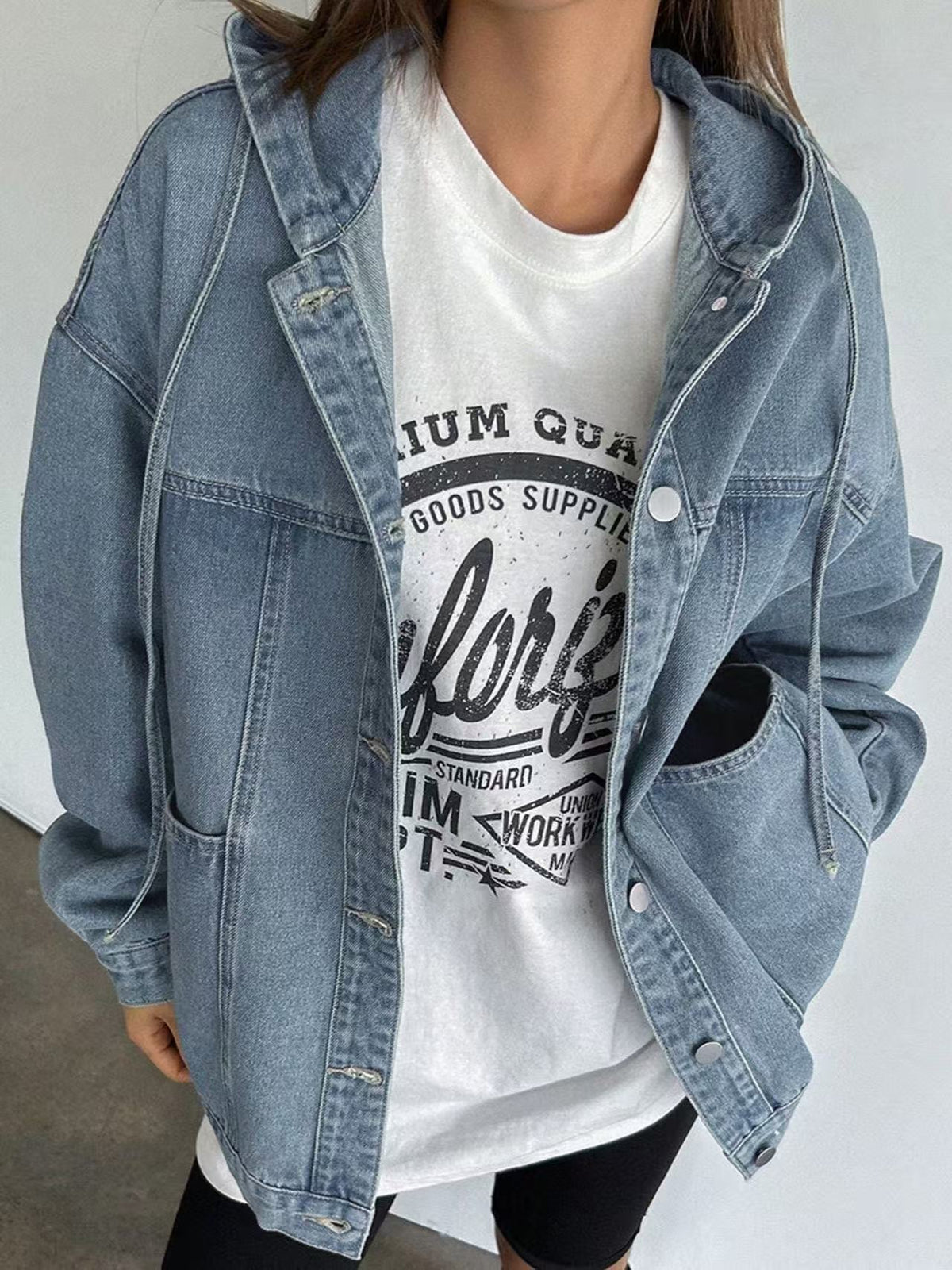 Women's Hooded Denim Jacket