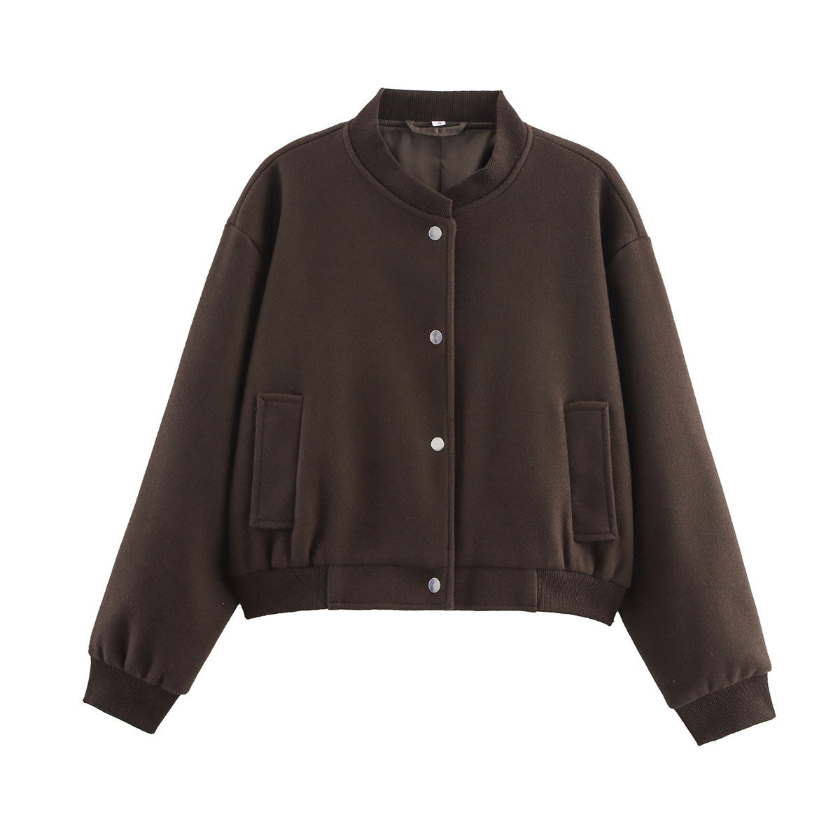 Women's Brushed Jersey Bomber Jacket in Coffee Brown