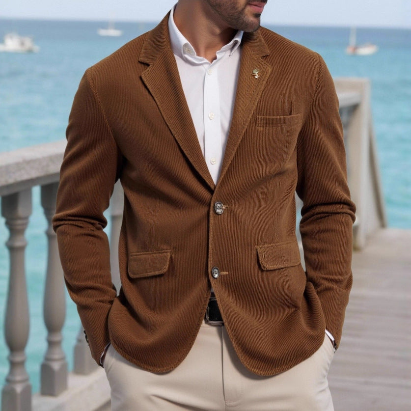 Men's Corduroy Blazer in Coffee