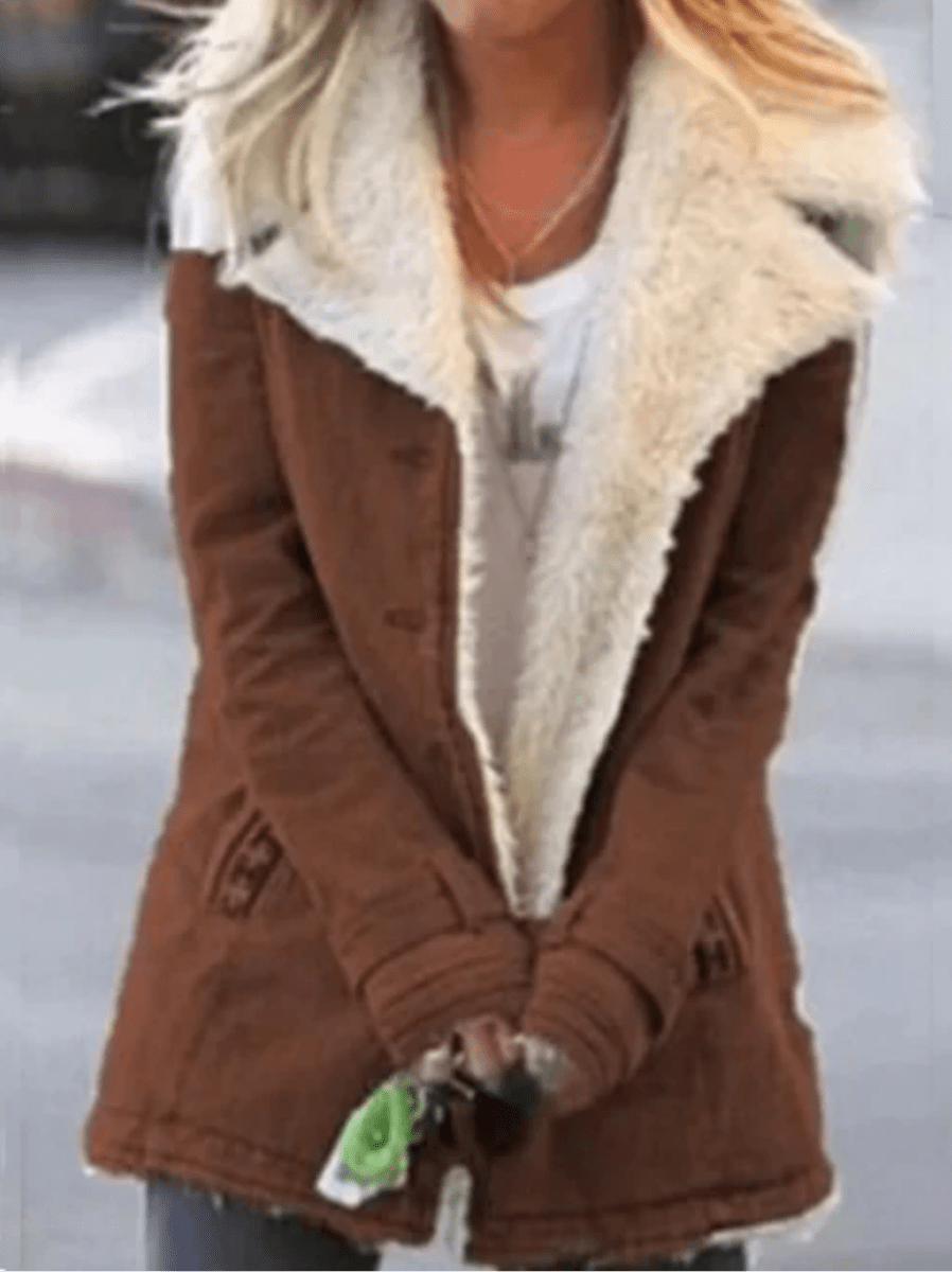 Women's Long Winter Coat in Brown