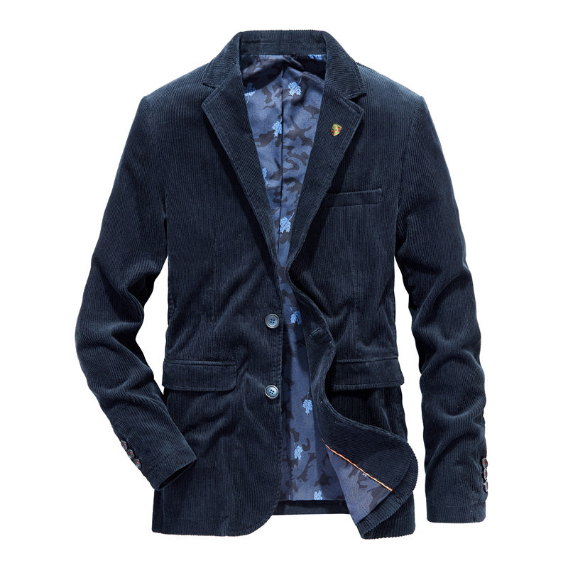 Men's Corduroy Blazer in Dark Blue