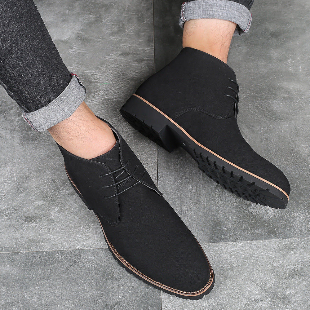 Men's Nubuck Lace-Up Ankle Boots