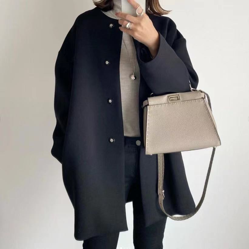 Women's Collarless Cocoon Coat — view 2