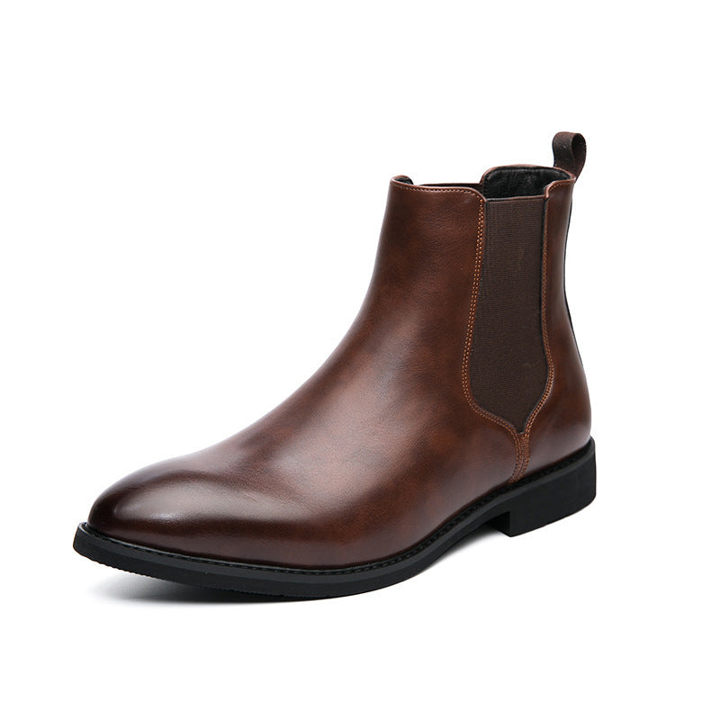 Men's Fleece Lined Chelsea Boots in Brown