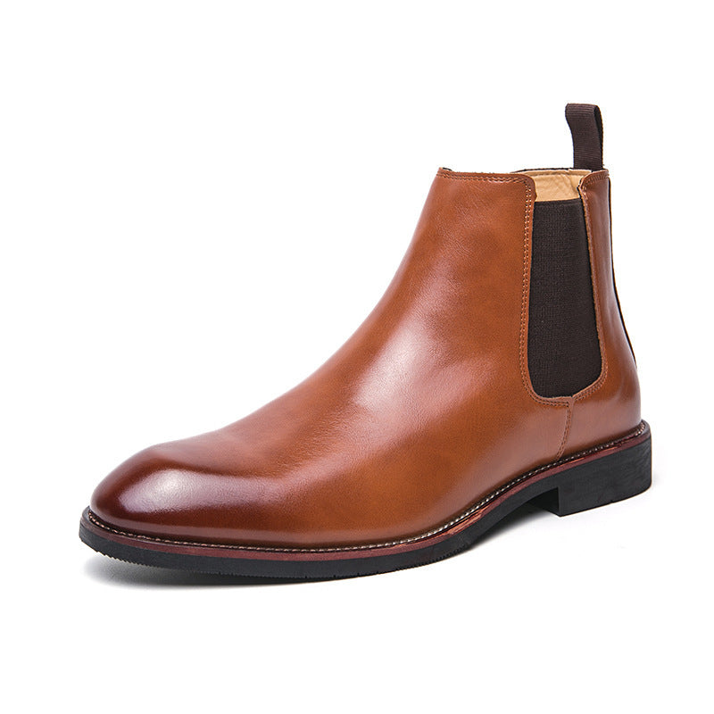 Men's Fleece Lined Chelsea Boots in Brown (Style 2)