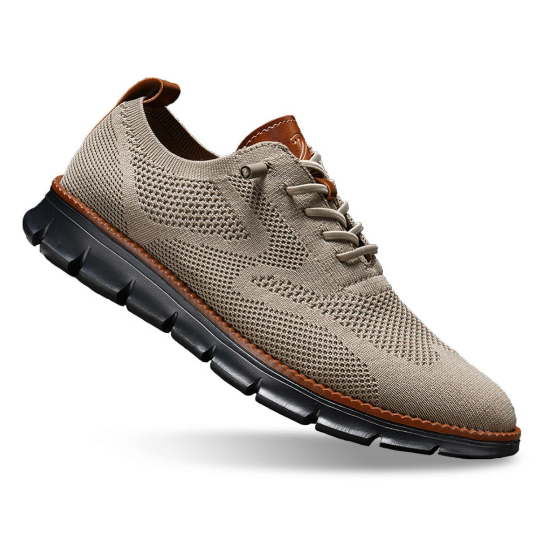 Men's Cushioned Walking Trainers in Brown Black