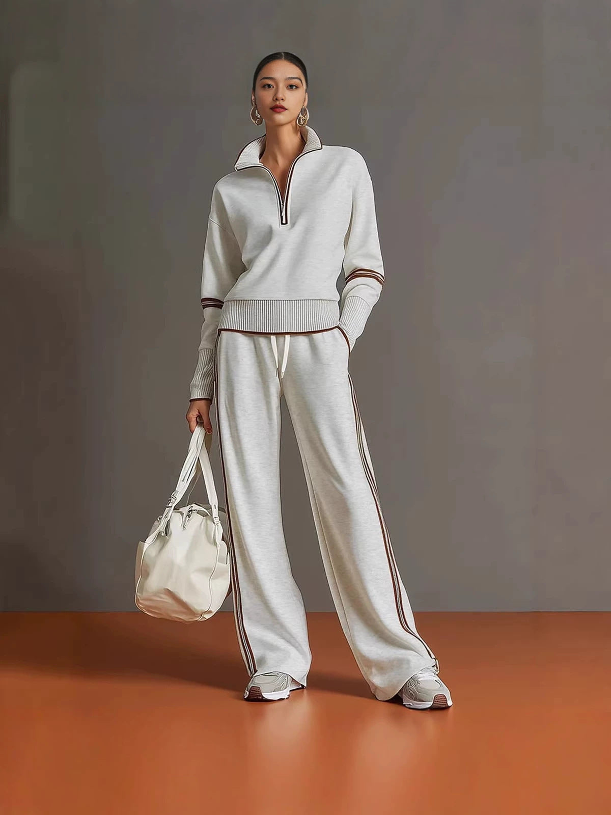 Women's Knit Lounge Set in White