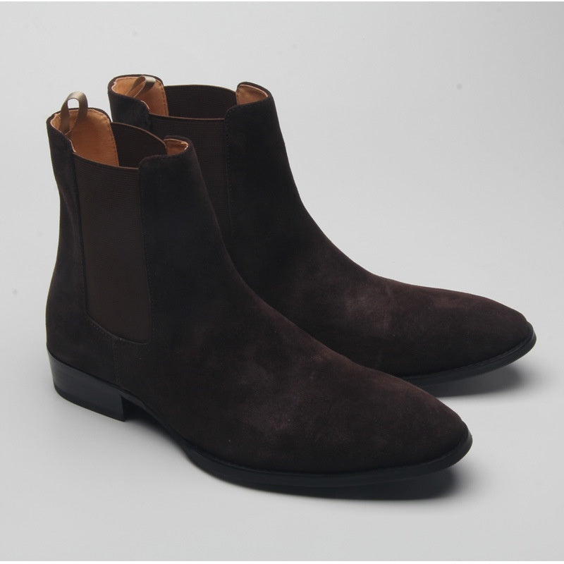 Men's Suede Chelsea Boots in Brown