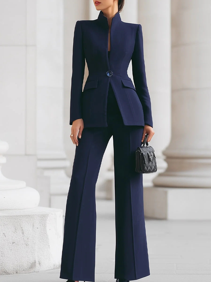 Women's Tailored Trouser Suit in Navy
