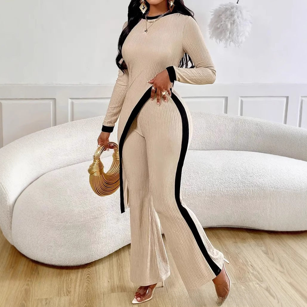 Women's Contrast Stripe Two Piece Set