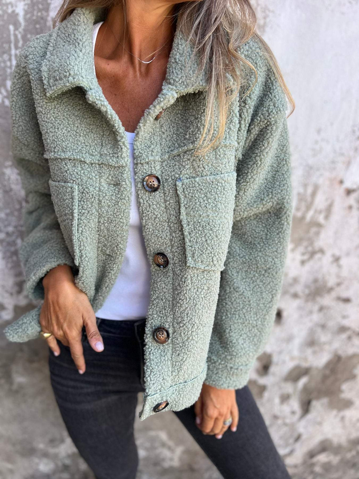 Women's Boxy Teddy Fleece Jacket