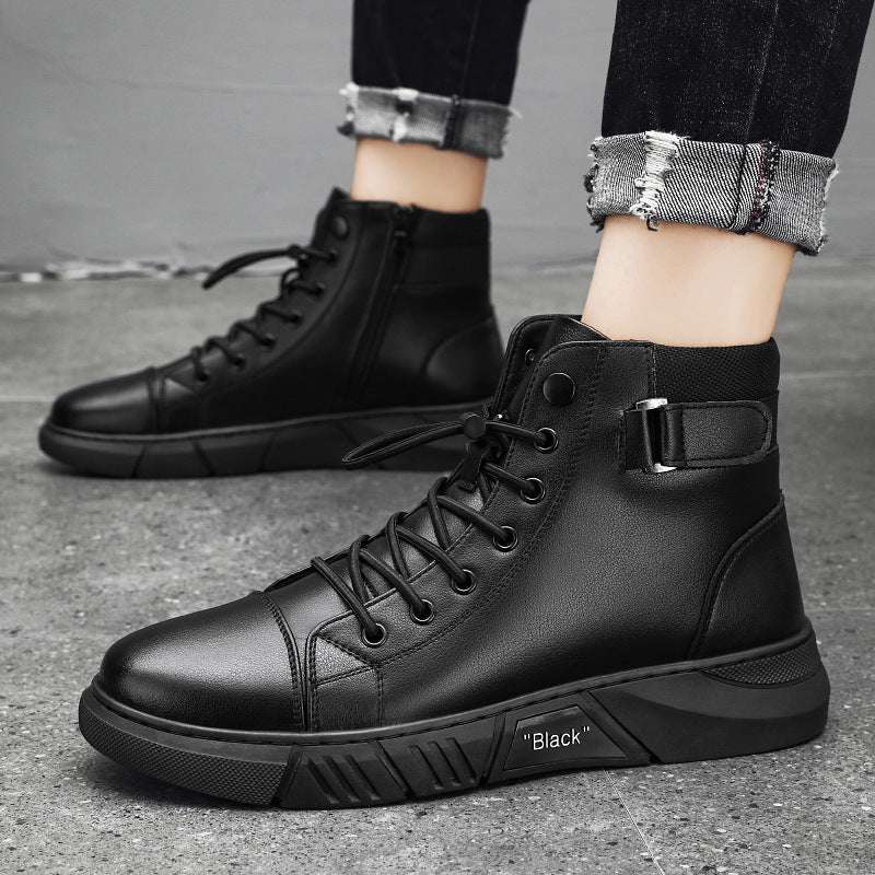 Men's High Top Leather-Look Boots