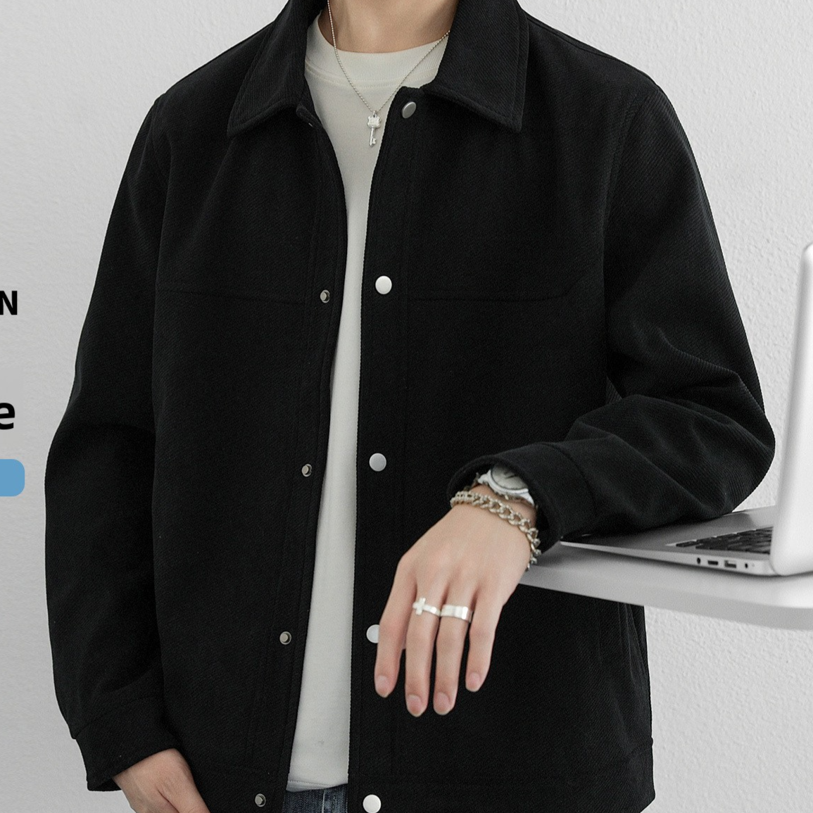Men's Retro Workwear Jacket in Black