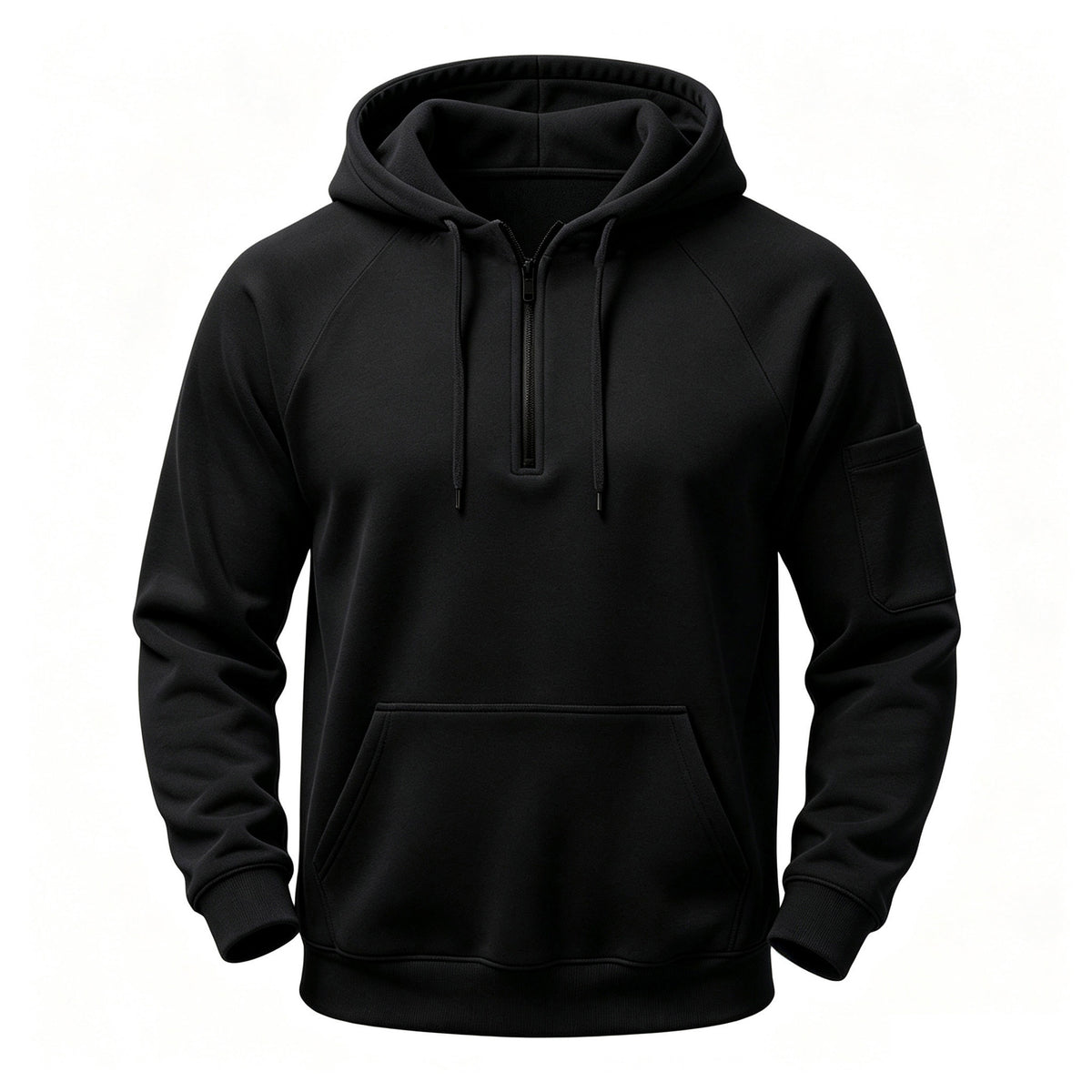 Men's Half-Zip Hoodie in Black