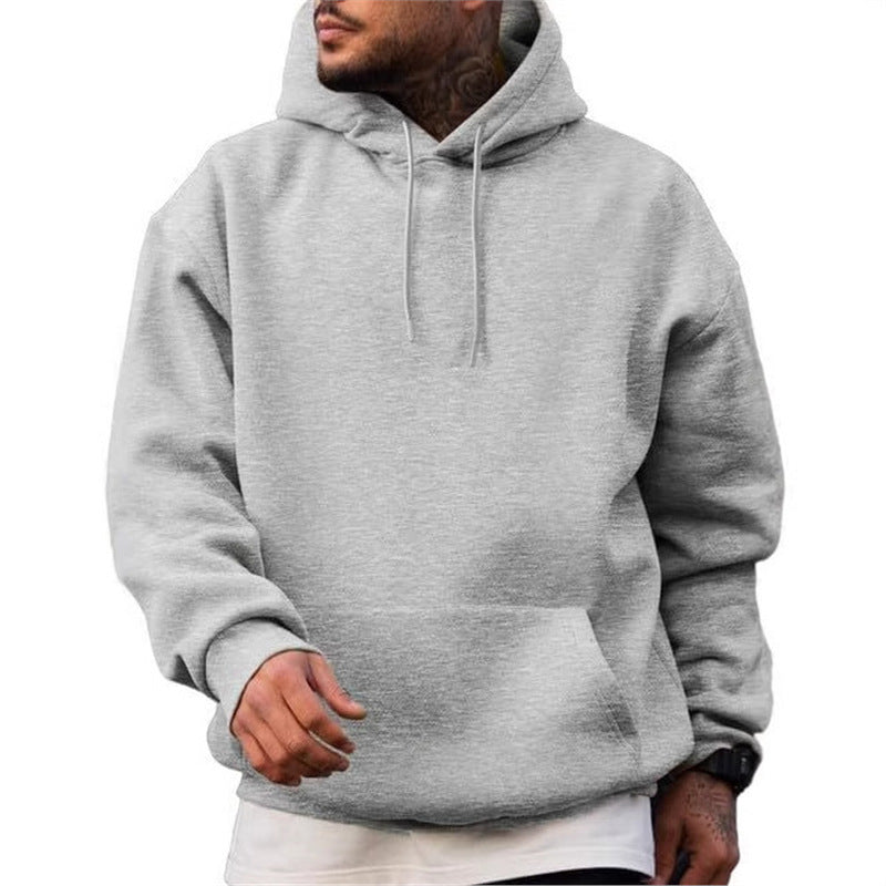 Men's Classic Pullover Hoodie in Light Grey