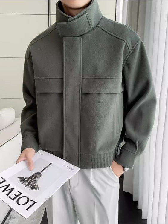 Men's Short Wool Effect Jacket