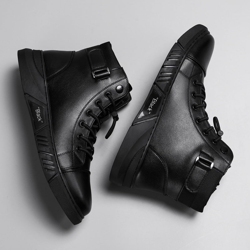 Men's High Top Leather-Look Boots — view 3
