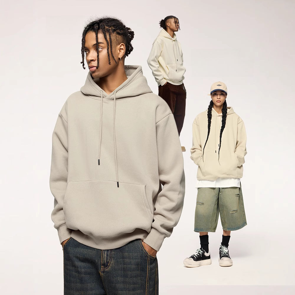 Men's Heavyweight Fleece Hoodie in Beige