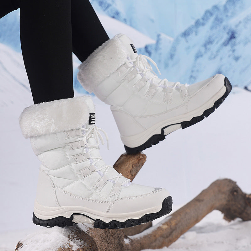 Women's Lace-Up Snow Boots in Brown — view 2
