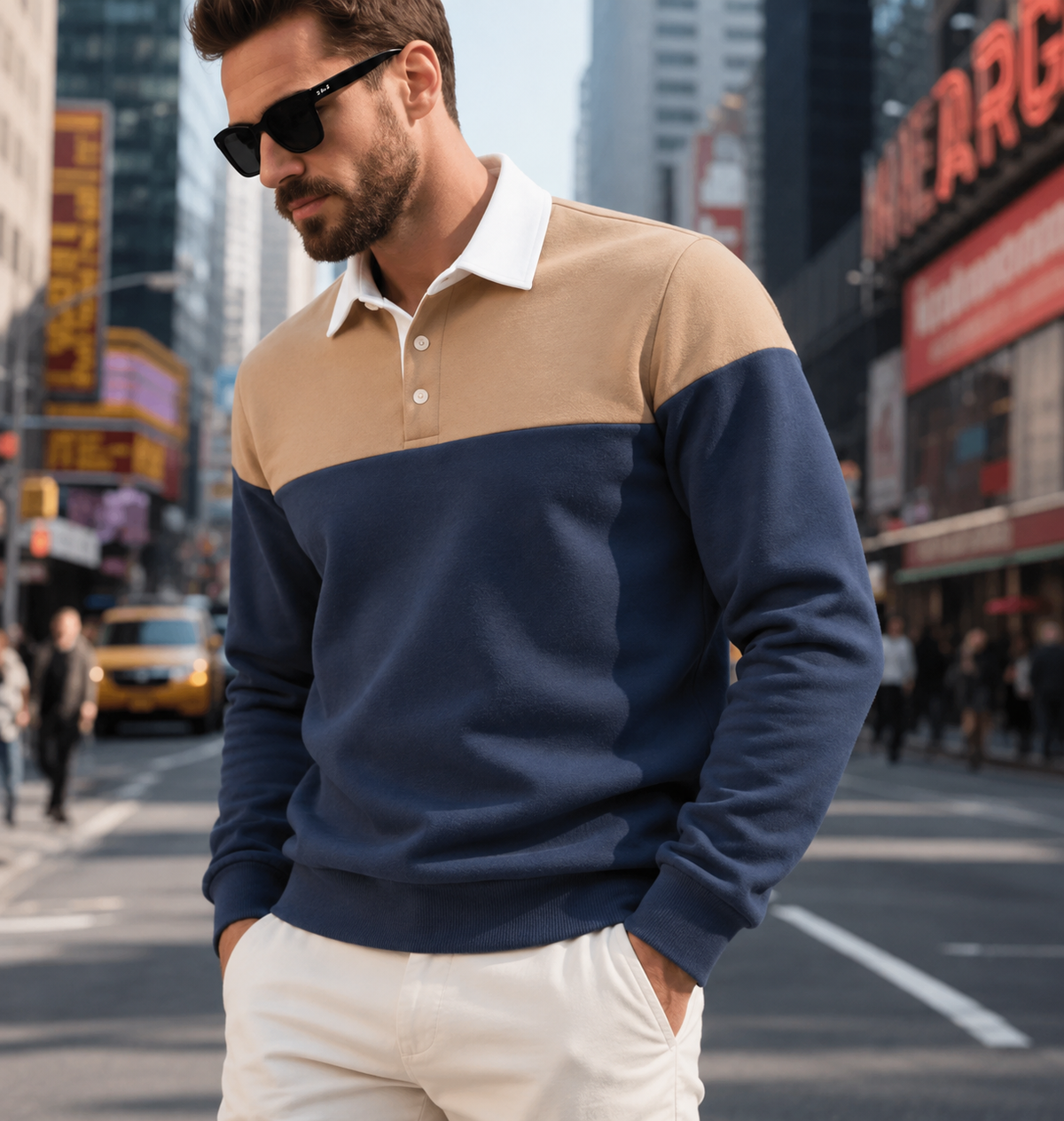 Men's Rugby Shirt in Navy Blue