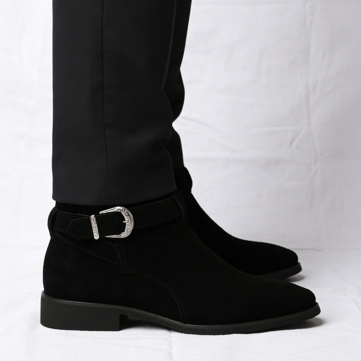 Men's Suede Ankle Boots in Black
