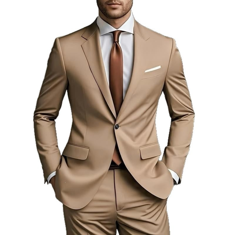 Men's Two Piece Suit in Khaki