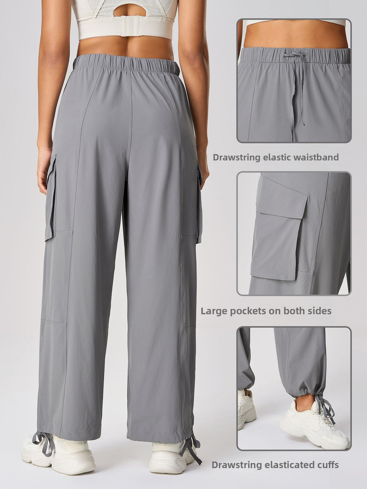 Women's Loose Straight Leg Trousers in Meteorite Grey