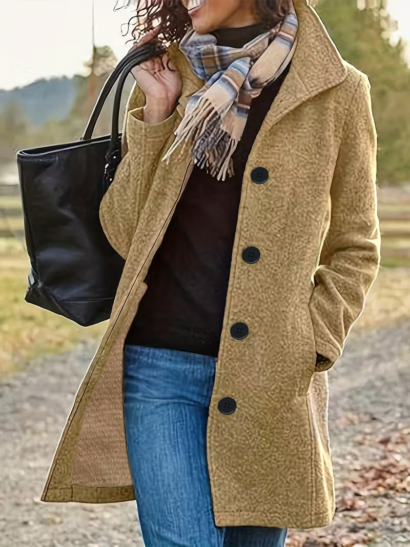 Women's Longline Button Front Coat — view 3