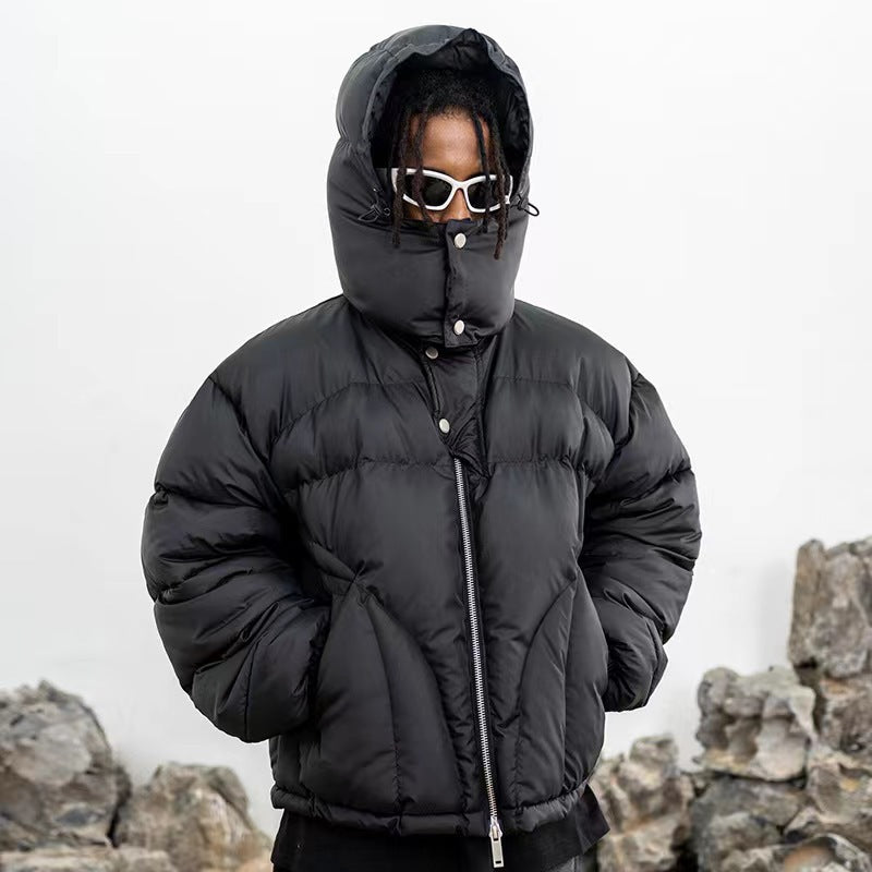 Men's Faux Fur Trim Hooded Puffer Jacket — view 2