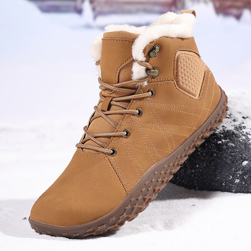 Men's Fleece Lined Snow Boots | Mid-Top Lace-Up with Anti-Slip Sole