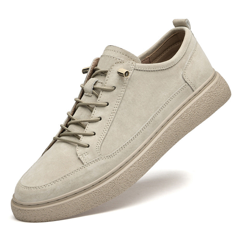 Men's Slip-On Leather Shoes in Sand
