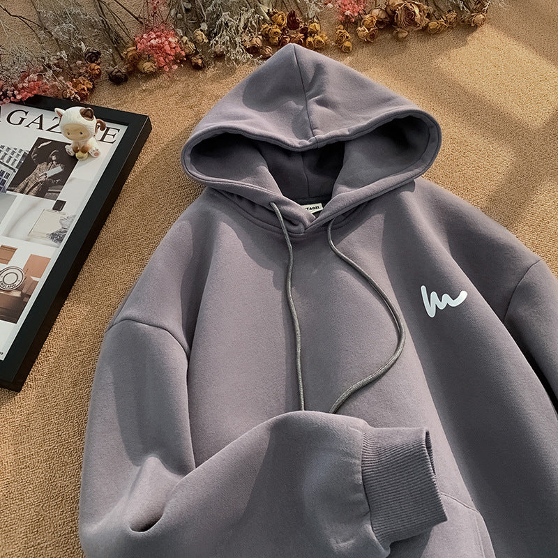 Men's Fleece Lined Hoodie in Light Grey