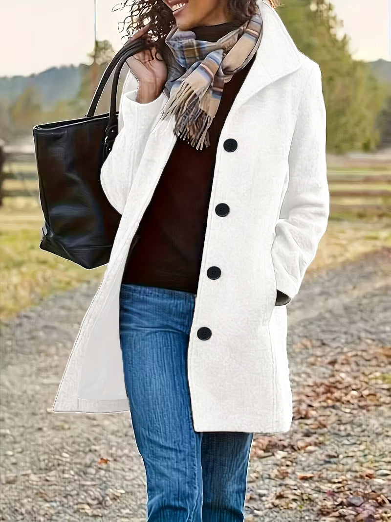 Women's Longline Button Front Coat — view 4