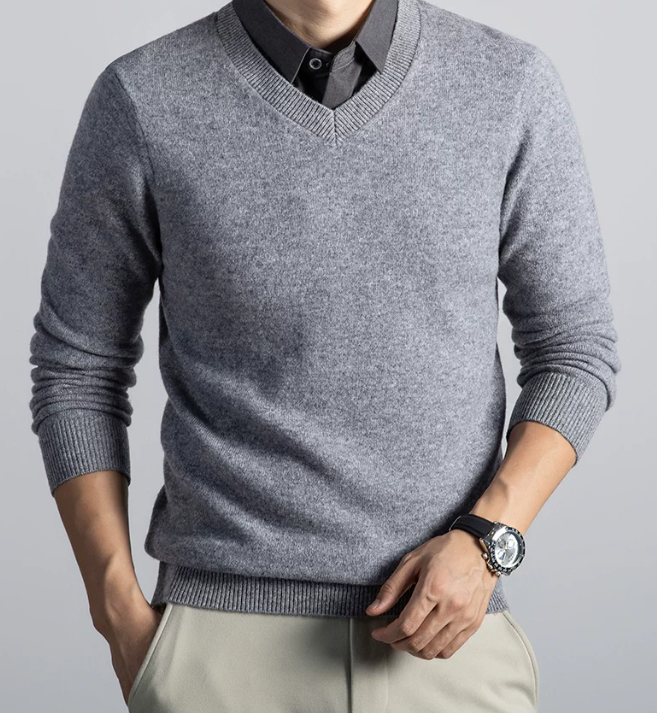 Men's Soft Knit Cardigan in Gray