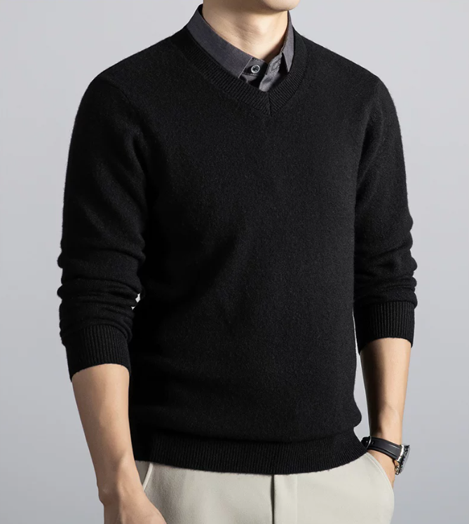 Men's Soft Knit Cardigan in Black