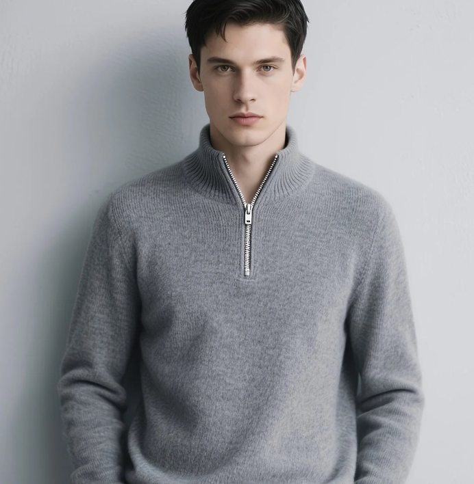 Men's Funnel Neck Knit Jumper