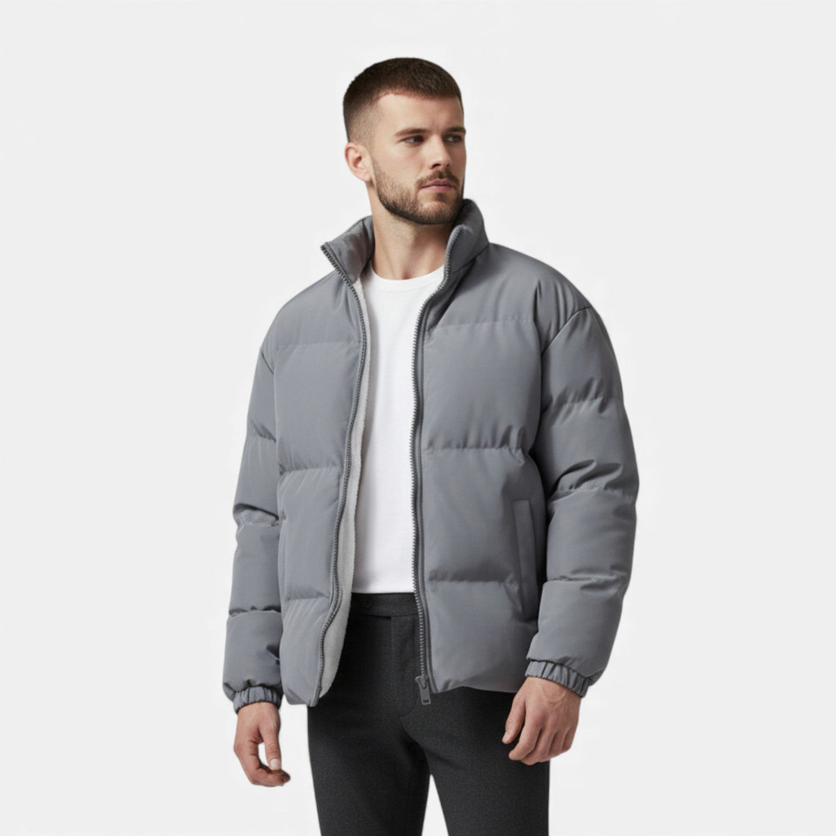 Men's Insulated Quilted Puffer Jacket | Stylish Warm Winter Coat 1