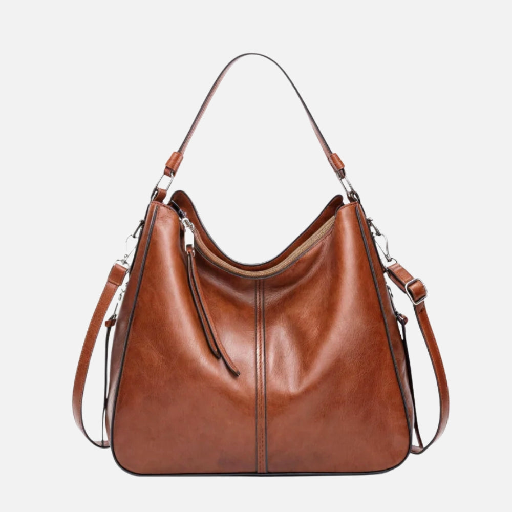 Women's Burnished Hobo Bag in Brown