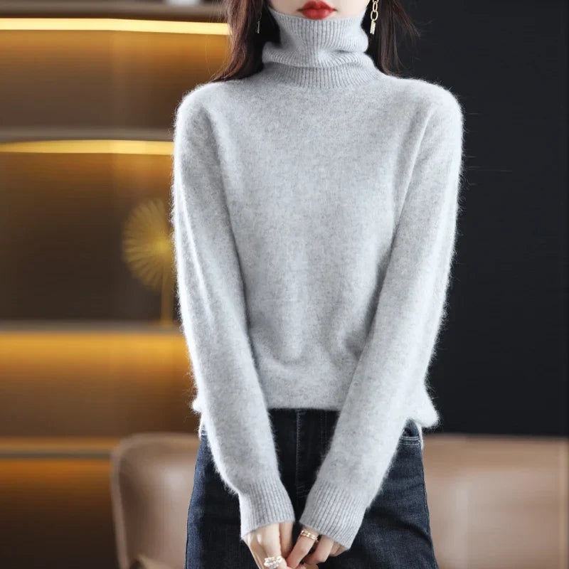 Women's Soft Knit Sweater | Chic High Neck Tailored Design | Cozy Lightweight Winter Apparel 6