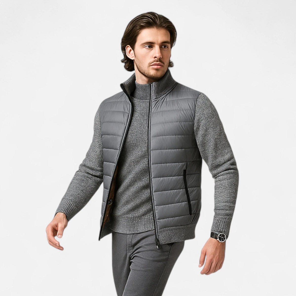Women's Wool Blend Winter Coat | Elegant Draped High-Neck Outerwear 1