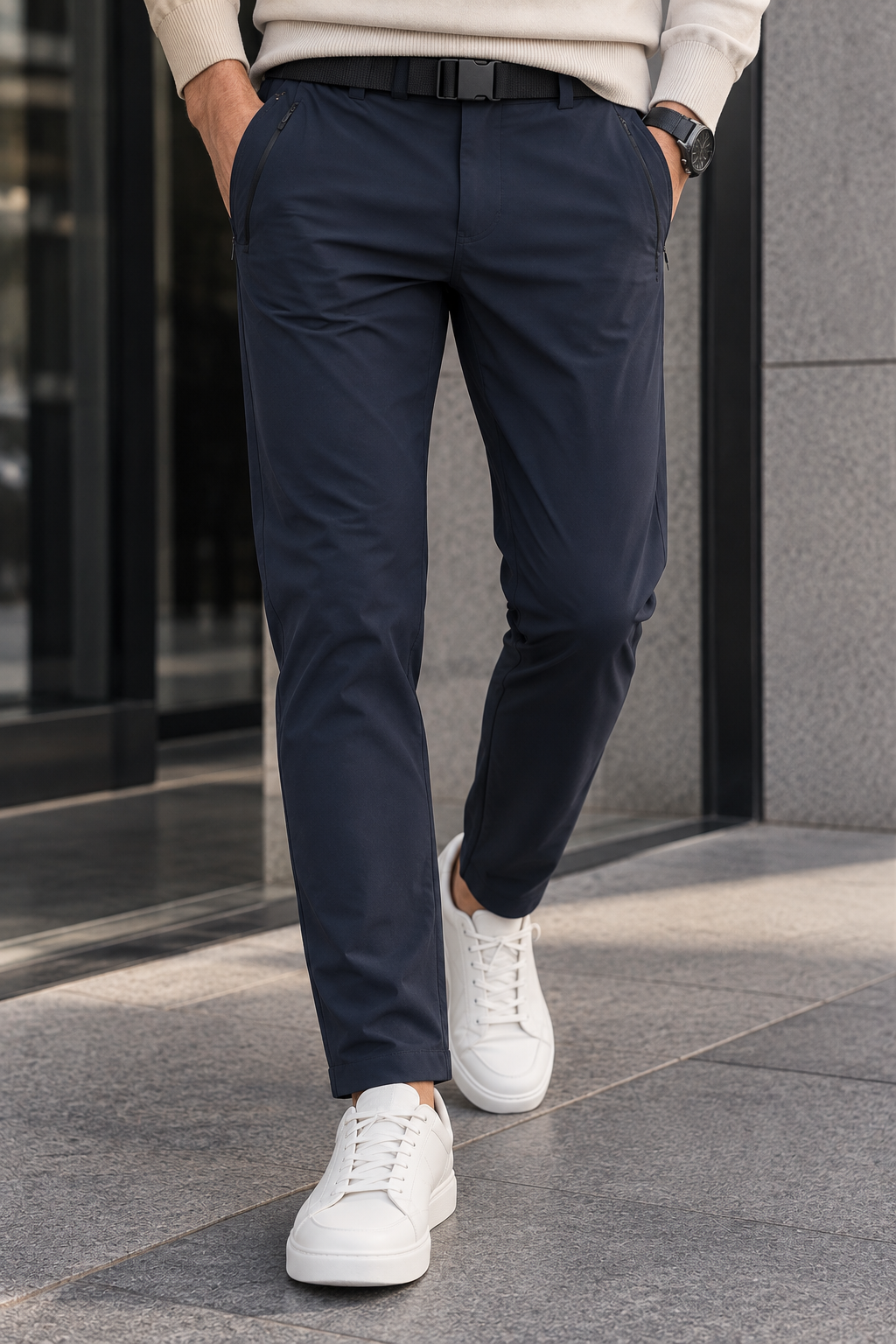 Men's Water-Resistant Chinos in Navy