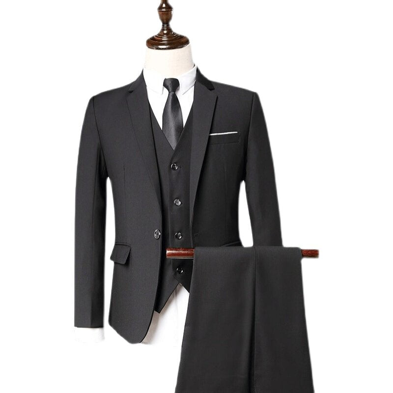 Men's Three Piece Suit in Double Breasted — Jacket, Waistcoat & Trousers