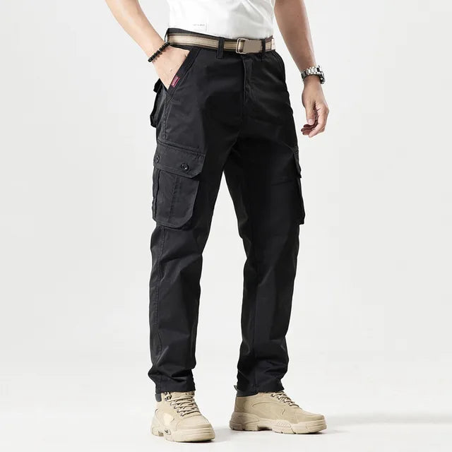 Men's Cargo Trousers in Black