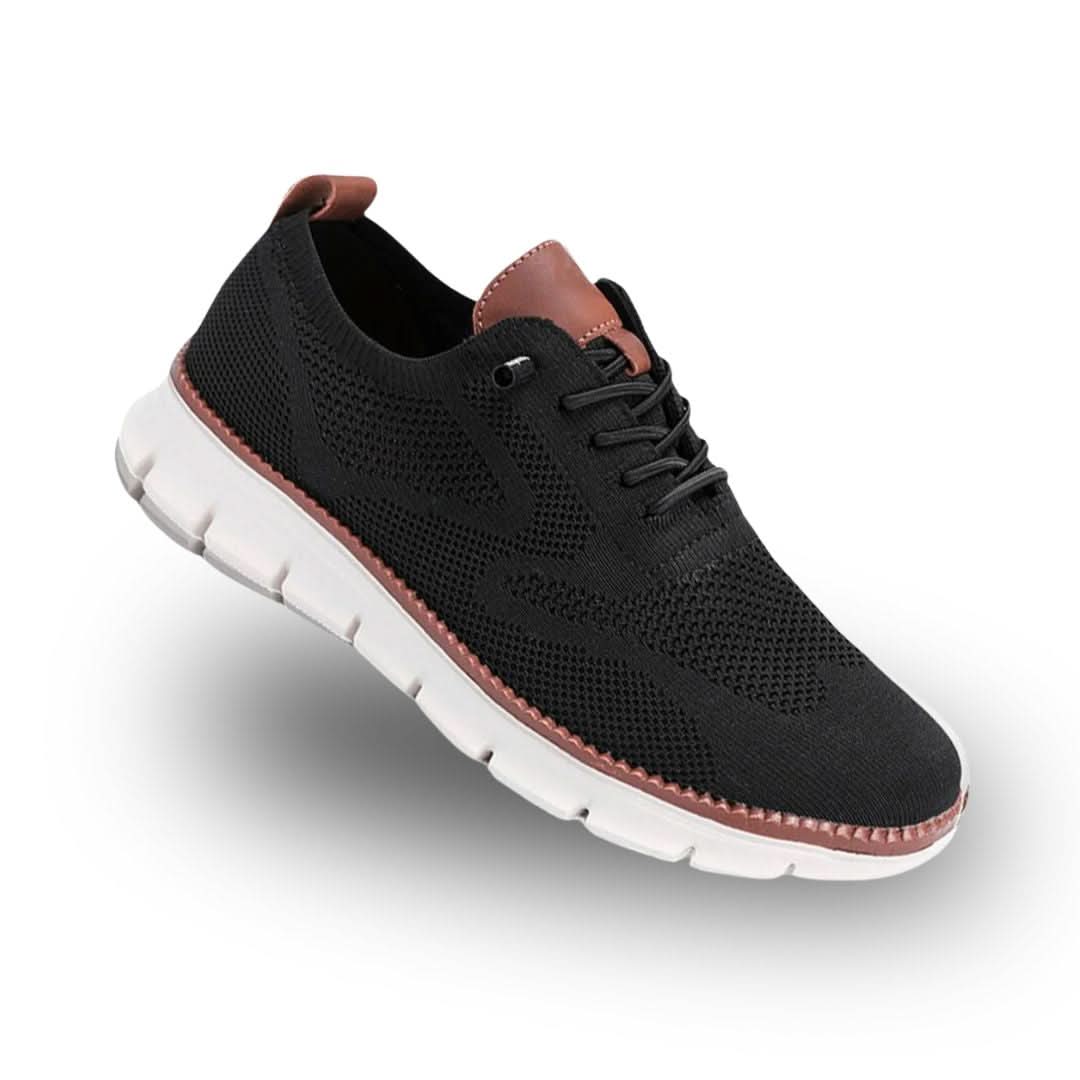 Men's Cushioned Walking Trainers in Black
