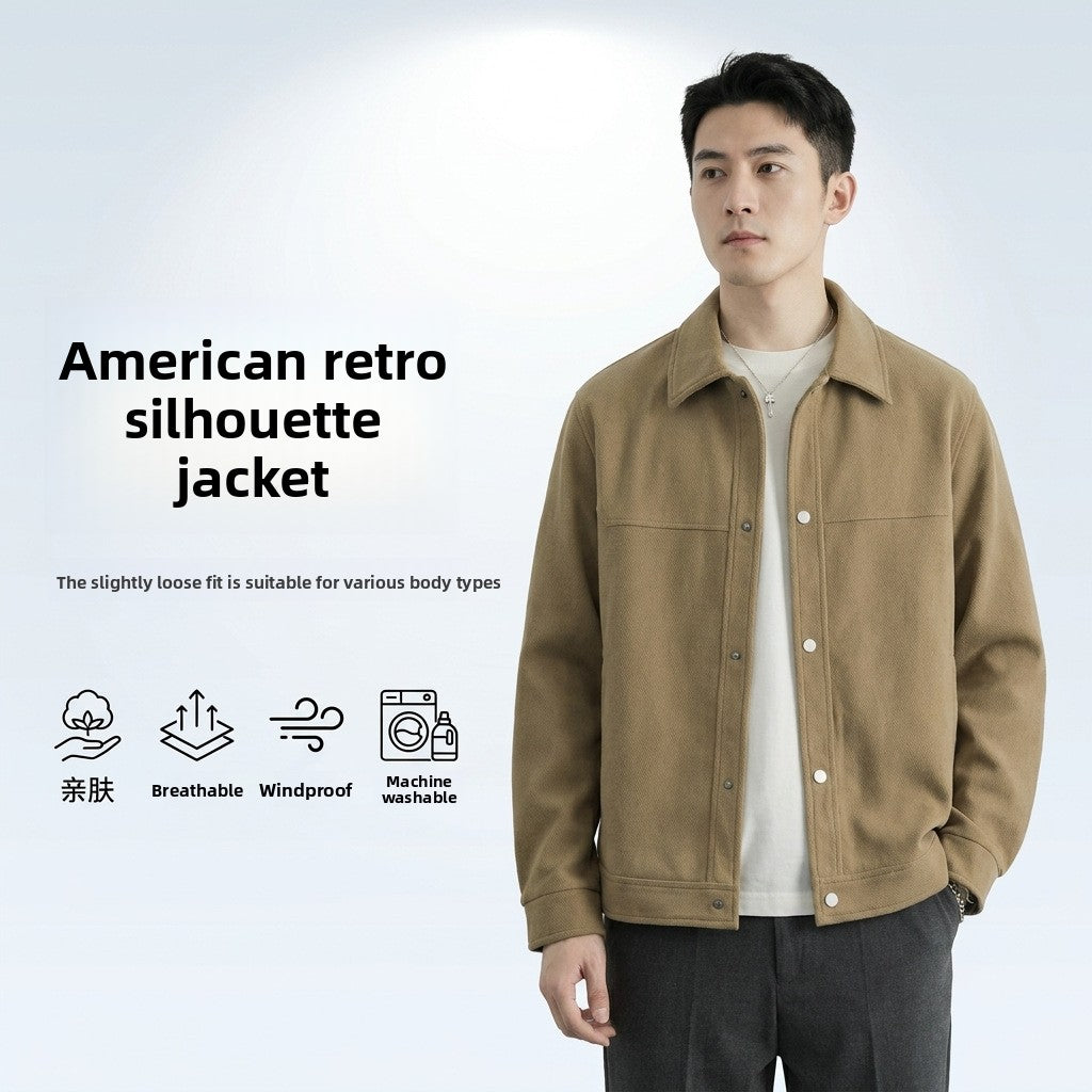 Men's Retro Workwear Jacket in Khaki